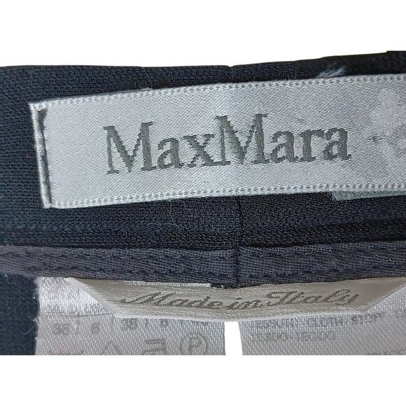 Max Mara Women’s Black Pleated Wide Leg Trousers Pants IT 40 US 6 - Picture 11 of 15